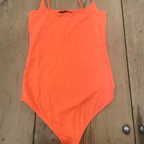 Zara Vibrant Orange Bodysuit Size Small - Picture 2 of 3